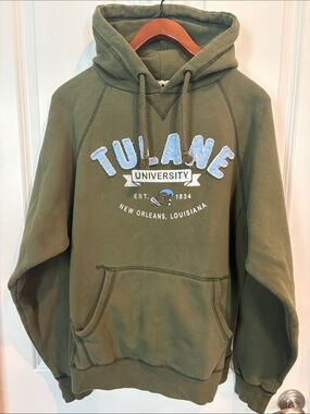 Blue 84 Olive Green Tulane University Crewneck Hoodie